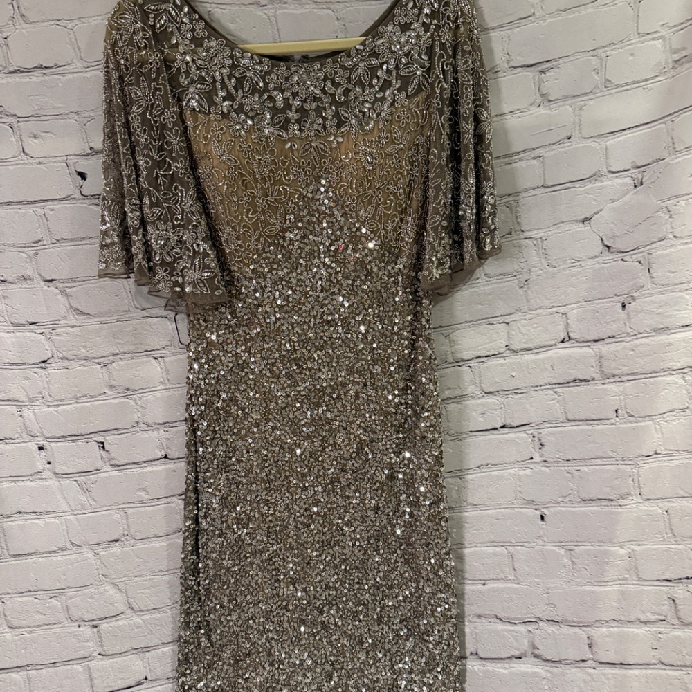 BHLDN Helen Dress Silver Size 10 EUC - Picture 5 of 7
